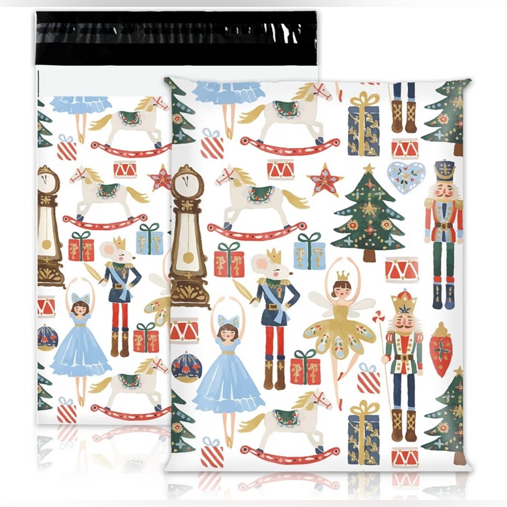 20 Pack 10x13 Nutcracker Christmas Poly Mailers